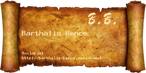 Barthalis Bence névjegykártya
